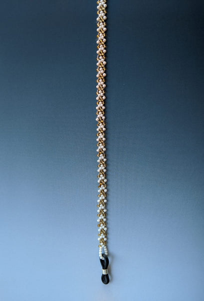 Spectacle chain - Gold & White Chevron